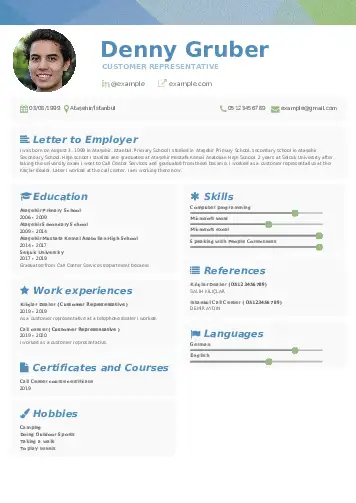 Customer Representative  resume example